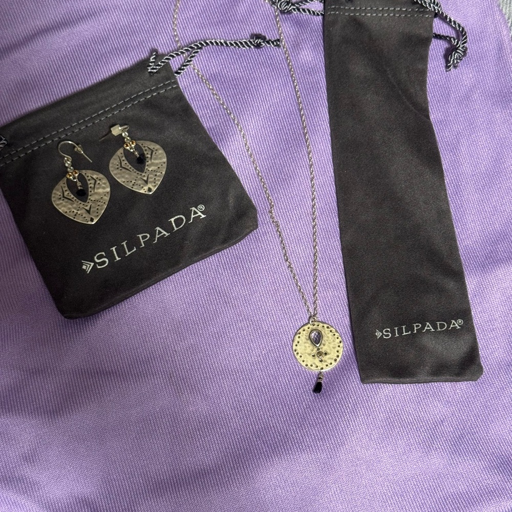Silpada Tassle Pendant Necklace and Earrings
